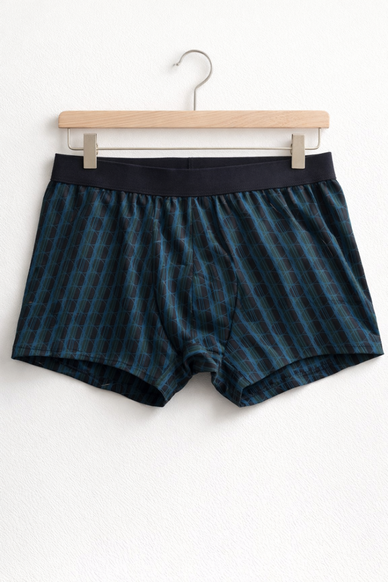 boxer homme imprimé bleu pétrole