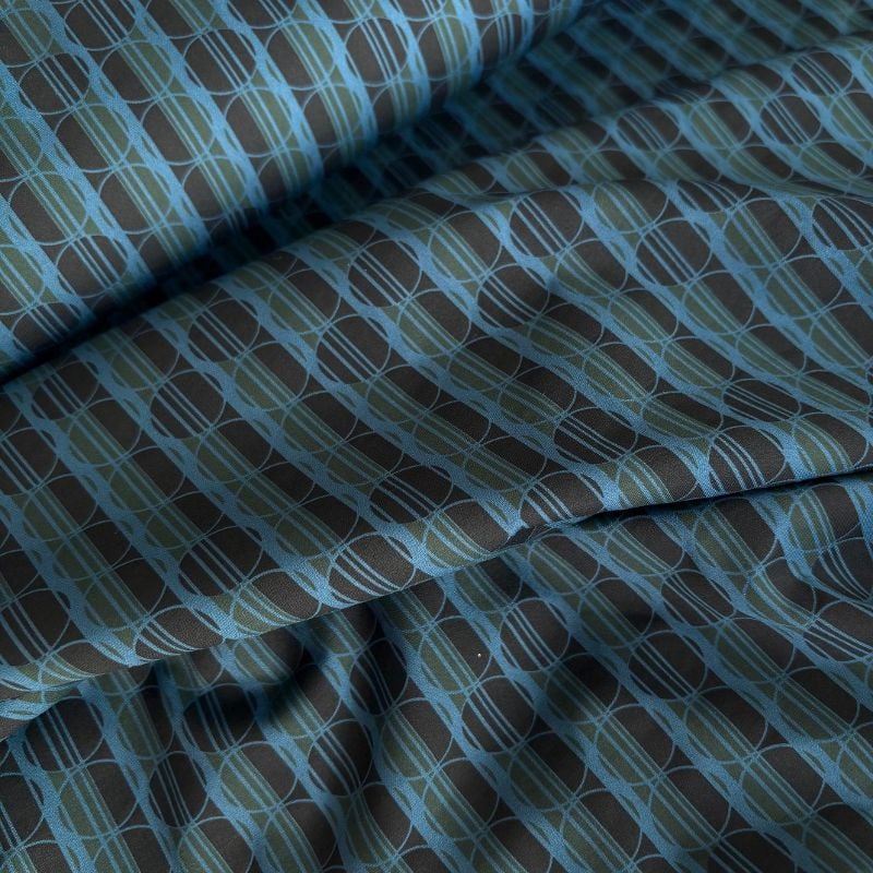 lycra imprimé bleu pétrole noir