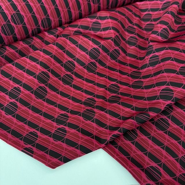 lycra imprimé rouge framboise