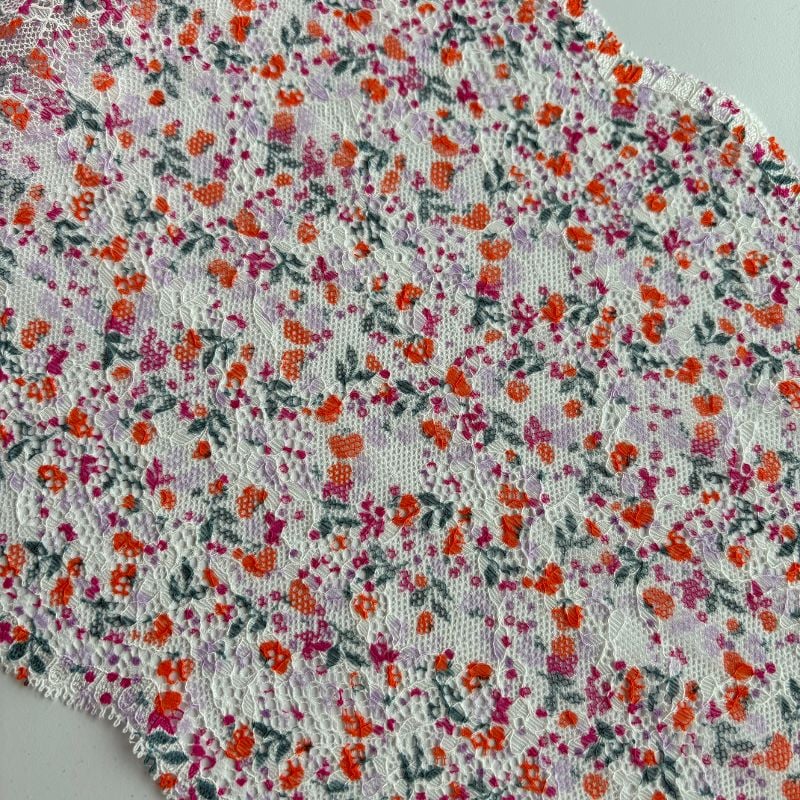 dentelle extensible blanc florale