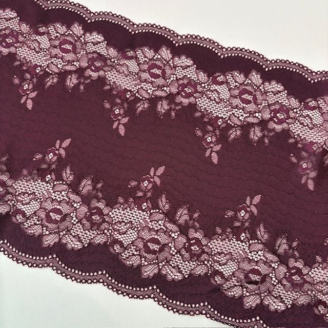 dentelle extensible bordeaux