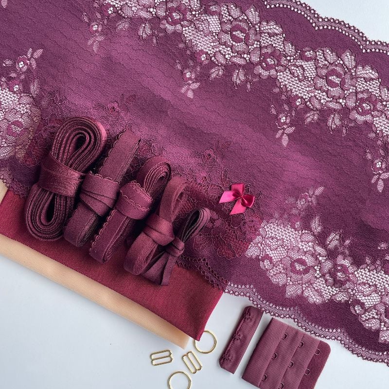 kit soutien gorge prune