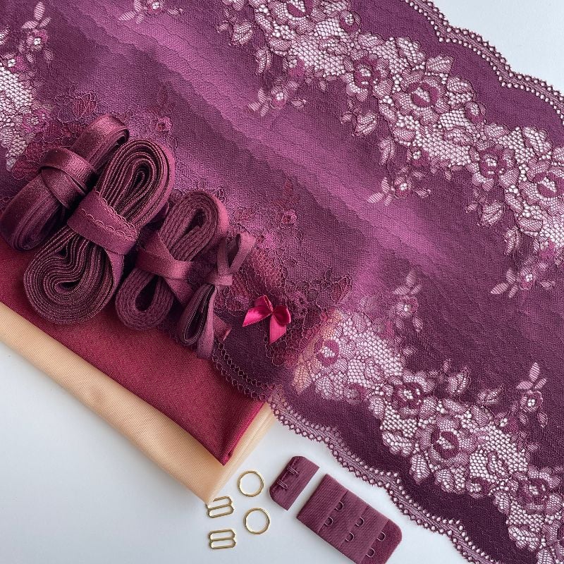 kit soutien gorge prune