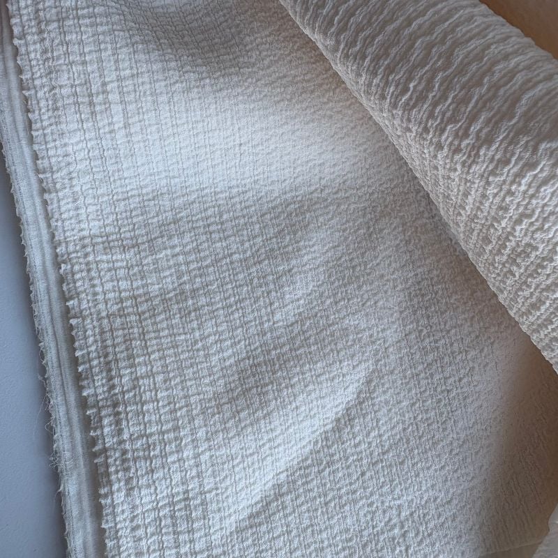 tissu maillot jaquard écru