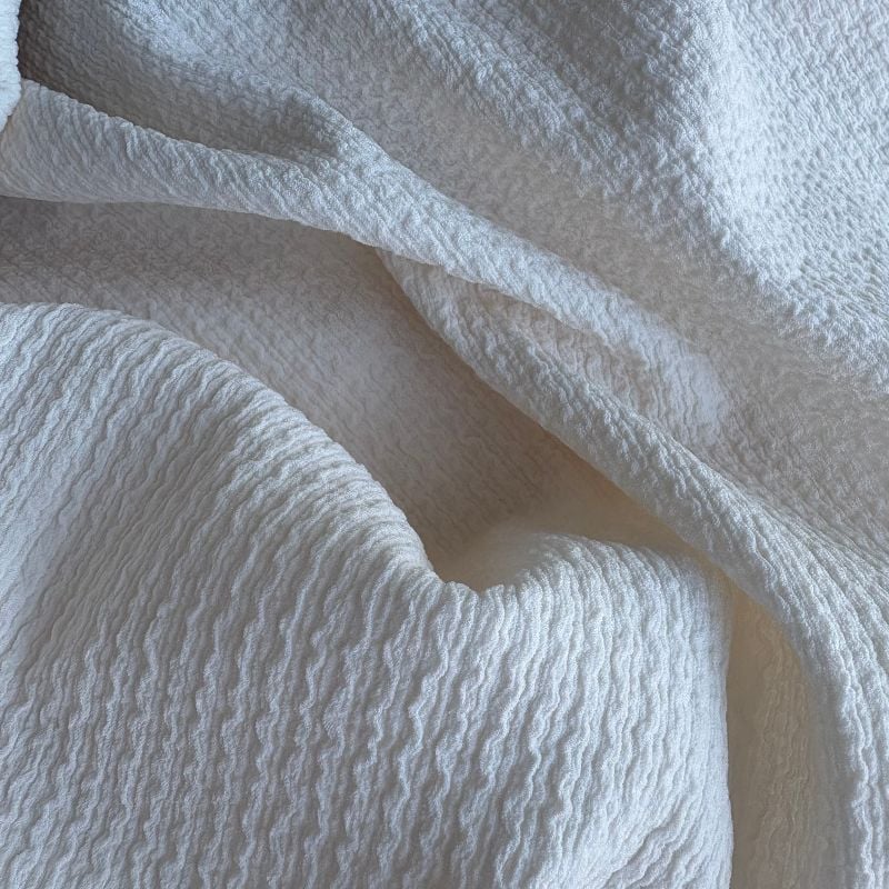 tissu maillot jaquard écru