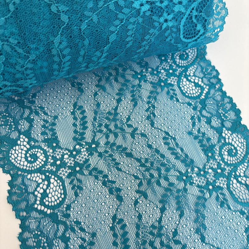 dentelle extensible turquoise