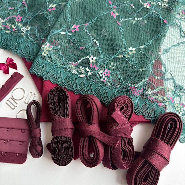 kit soutien gorge vert sapin prune
