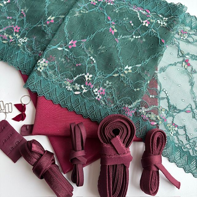 kit soutien gorge vert sapin prune