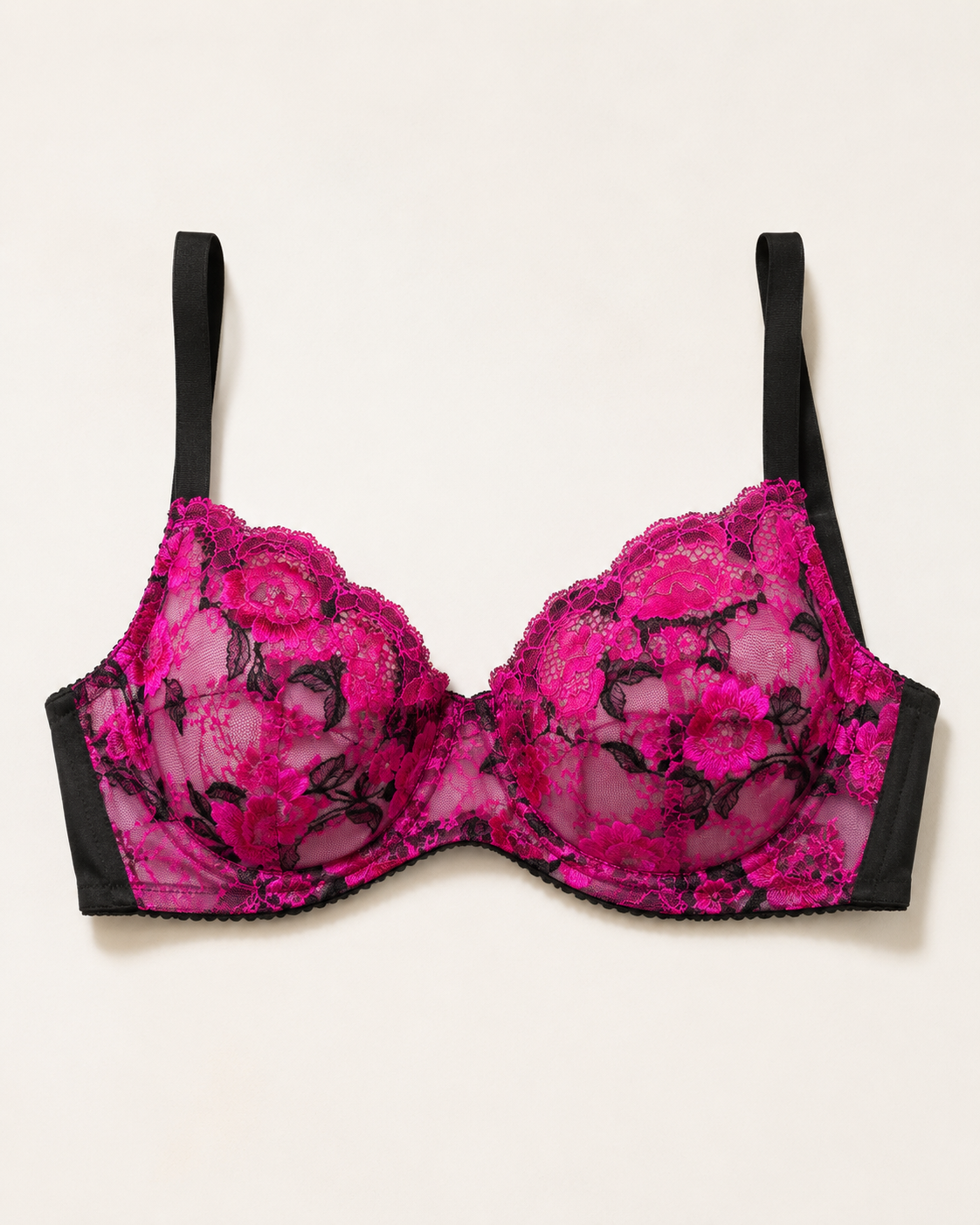soutien gorge fushia noir