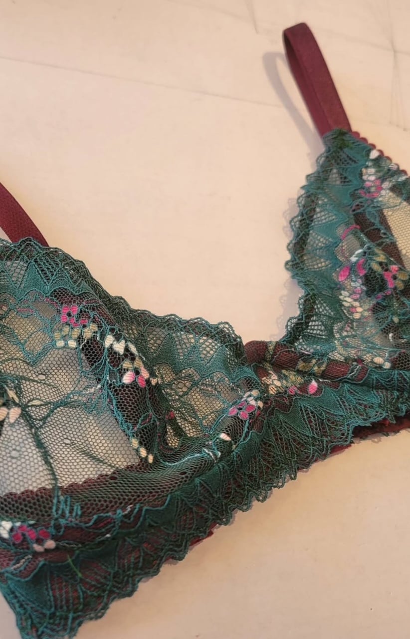 soutien gorge prune et vert