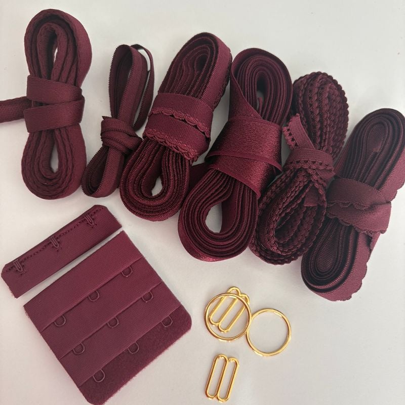 kit petites fournitures soutien gorge prune moyenne taille