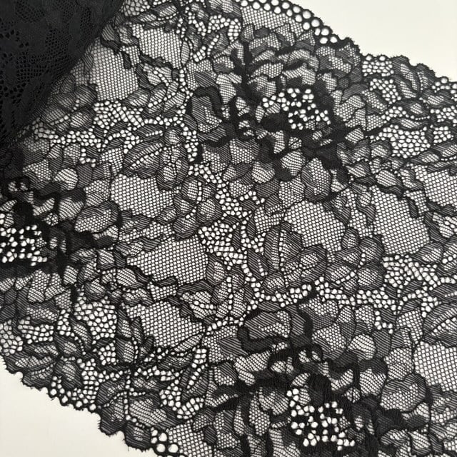 dentelle extensible fine noir