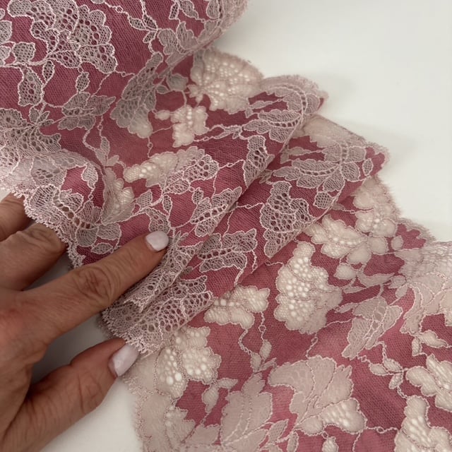 dentelle extensible vieux rose