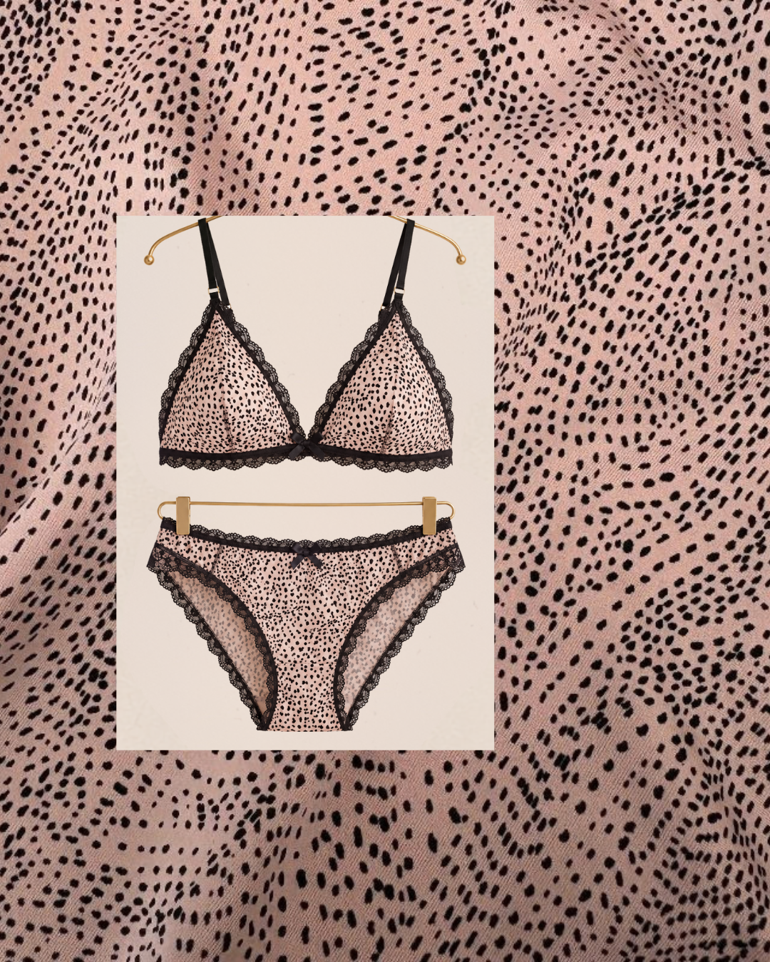 ensemble lingerie rosé noir
