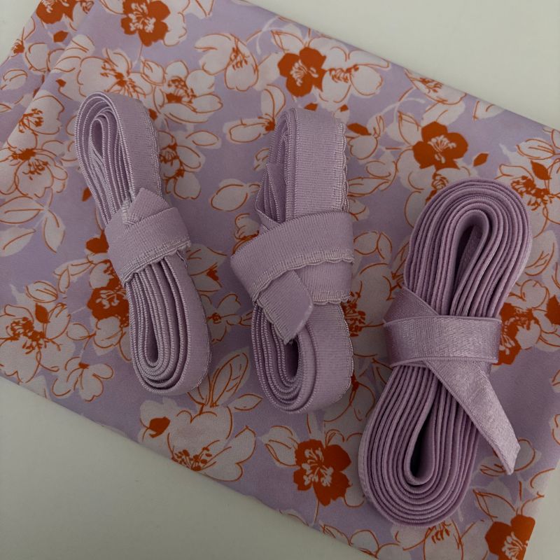 kit brassière maille imprimée mauve BLOOM