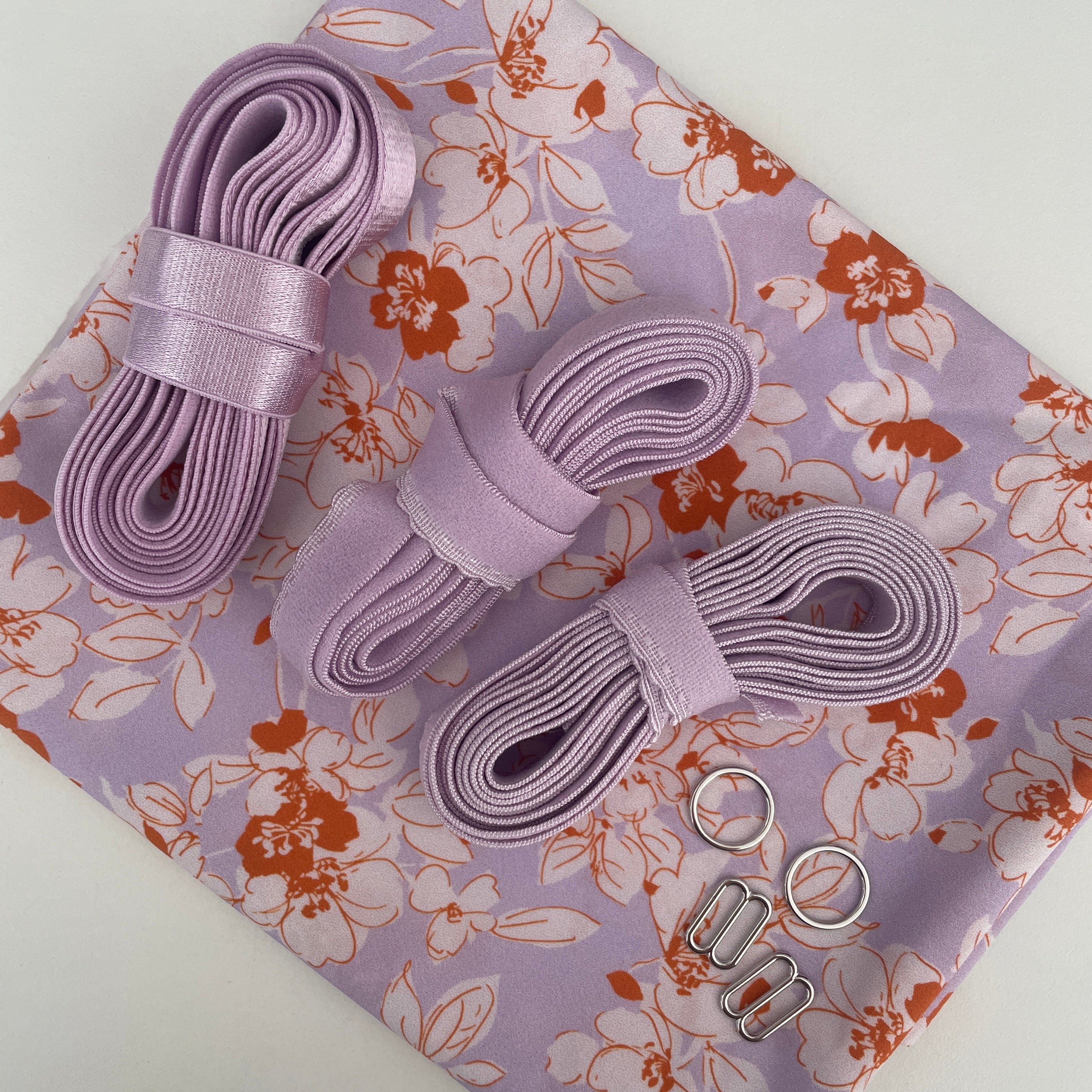 kit brassière maille imprimée mauve BLOOM