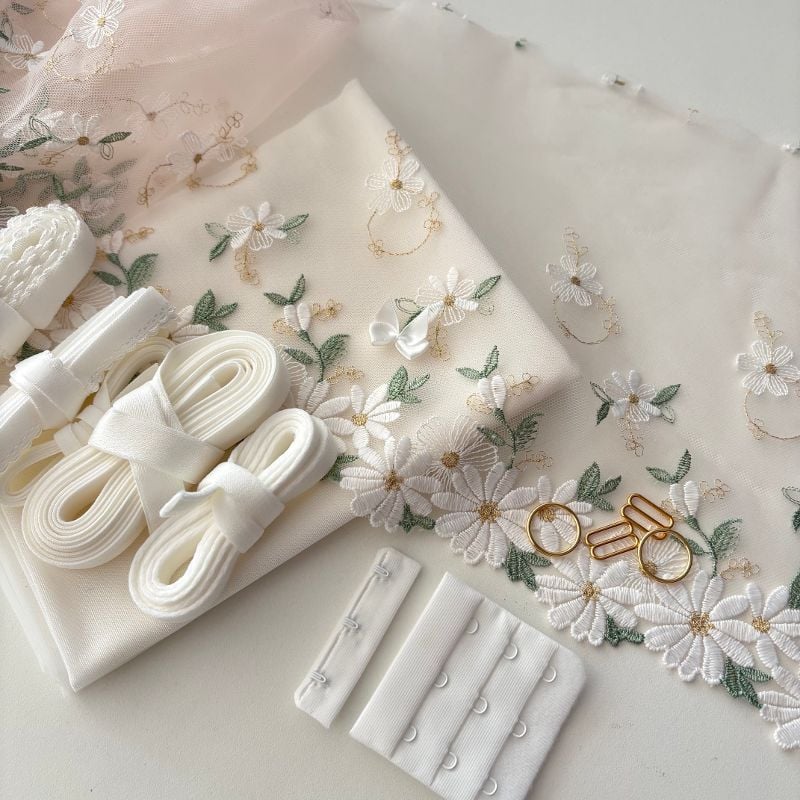 kit soutien gorge pétale d'ivoire